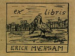 1917 Selbst entworfenes Ex Libris  Erich Mühsams
