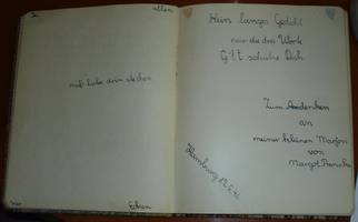 Eintrag von Margot Prenski vom 12. Juni 1941 in das POESIEALBUM von Marion Gumprecht, heute Portman. Marion Gumprechts Familie konnte noch im Sommer 1941 in die USA ausreisen.