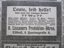 Anzeigen aus den Jahren 1922 und 1923 im Lübecker Generalanzeiger 
Repro Albrecht Schreiber